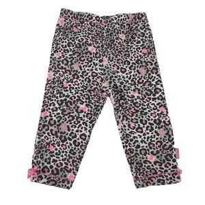 Disney Baby Black Gray Leopard Print Pink Heart Leggings Size 3/6 Months